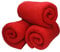 Betz 3 Stück Fleecedecke Kuscheldecke Wohndecke in Größe 130x170 cm Qualität 180 g/m Farbe rot