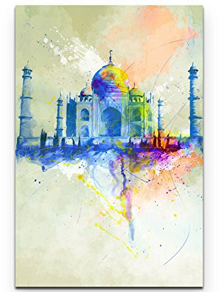 Paul Sinus Art Taj Mahal 90x60cm auf Leinwand gespannt fertig zum aufhängen