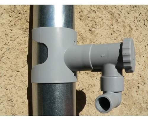 Capt'eau Sistema per il recupero dell’acqua piovana per grondaie, circolare, colore: Grigio