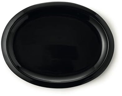 CERTRE - Soucoupe ovale en grès, fabriquée en Italie, couleur bleu foncé (émaillé) | 24 x 19 x 2 cm