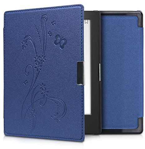 kwmobile Étui Compatible avec Kobo Aura Edition 1 Coque - Étui à Rabat magnétique Tablette eReader Similicuir - Bleu foncé