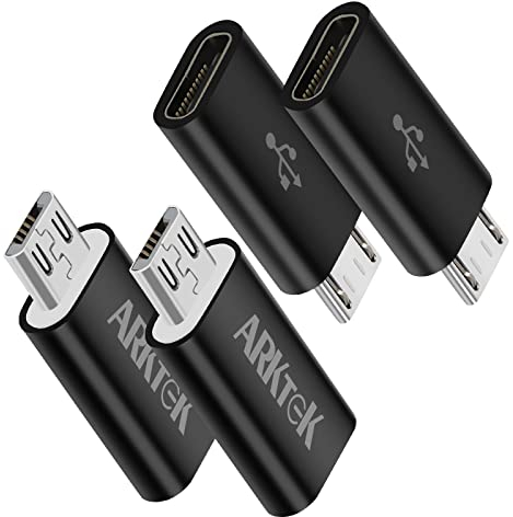 Adapter USB C auf Micro USB 4 Pack,USB Typ C (Female) zu Micro-USB (Male) Adapter Unterstützt Charging & Sync für Samsung J6/J5/J4/J3/S7/S7 Edge/S6,Huawei Y7/Y6/P Smart/P8 Lite,LG G4