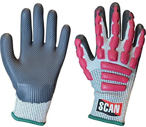 Scan SCAGLOAIM Anti-Impact Latex Cut 5 Gloves - Size 8 (Medium)