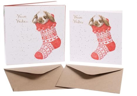 Wrendale Designs by Hannah Dale - Christmas Stocking - Christmas Card Box Set - Pack of 8