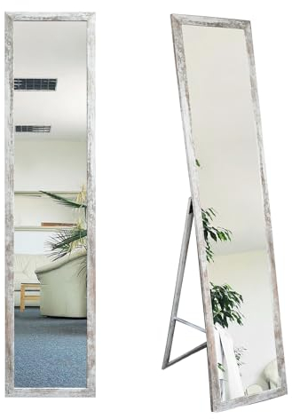 BD ART Stand-Ankleidespiegel Rustikal Kiefer 155,8 x 35,8 cm Vintage Shabby Chic großer Fußboden Standspiegel Garderobe Rustikal Zeitloser eleganter MDF Rahmen Ganzkörperspiegel