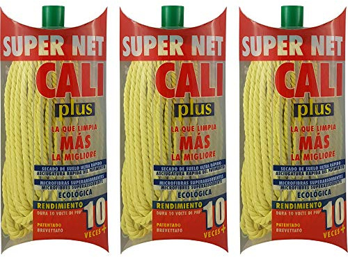 Super Net Cali Fregona de Microfibras Color (Amarilla, 3 Unidades)