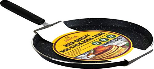 Sterling Ventures Non Stick Tawa Marble Coated Crepe Roti Pancake Flat Induction Pan with Lip 30cm