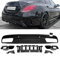 DM Autoteile Set Heckdiffusor Schwarz Hochglanz + Blenden passend für C-Klasse W205 Limousine 14-18 AMG Sport