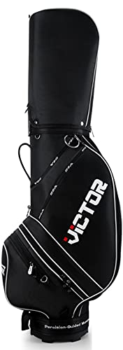 ACXZ Staff Golf Cart Bag mit 6-Wege-Trennwänden für Herren Damen, Golf Carry Bag, mit Regenschirmschnalle, schwarz