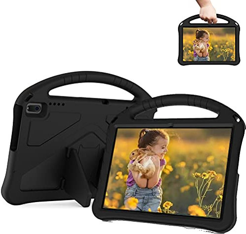 Lfdygcd Kids Case for Lenovo Tab E10 (TB-X104F) 10.1inch/ Tab 4 10 Plus,Shockproof Cover with Handle and Stand for E10 Black