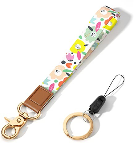 Hsxnam Schlüsselband für das Handgelenk Wristlet Strap Schlüsselanhänger Halter für Frauen Männer Autoschlüssel Ausweise Karte Brieftasche Telefon Kamera