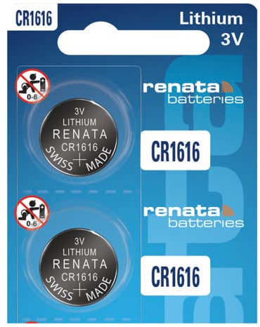 Renata CR1616 Lot de 2 piles bouton au lithium 3 V