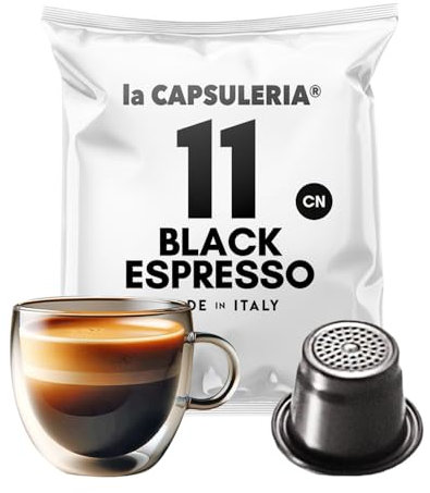 Café BLACK, intenso (100 Capsules) compatible avec Nespresso - (La Capsuleria)