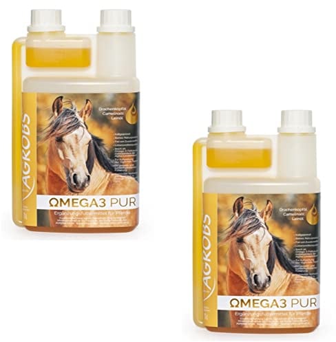Agrobs OMEGA3 PUR Ölmischung für Pferde - Doppelpack - 2 x 1 L Flasche