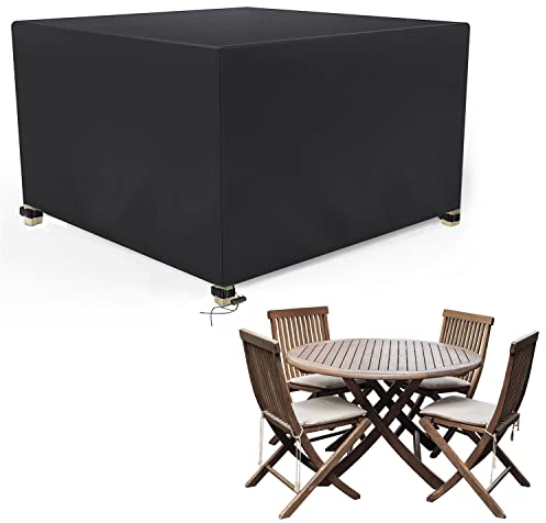 BROSYDA Schutzhülle Gartenmöbel Wasserdicht 126x126x74 cm, 600D Oxford Abdeckungen für Cube-Gartenmöbel, PU-Beschichtung, mit Engen Riemen und Kordelzug