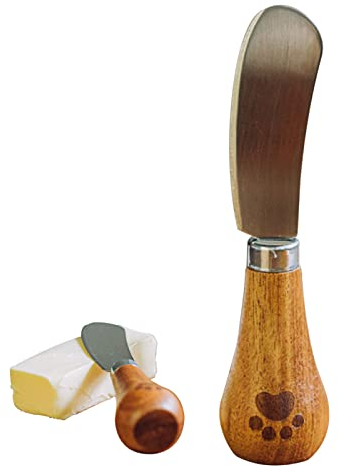 Cute Standing Butter Knife, Butter Scraper with Wooden Handle, for Cheese - Jam - Butter - Sandwich - Bread - Toast, Cheese Spreader