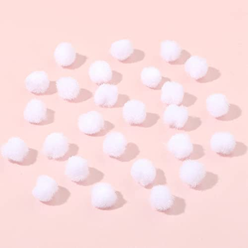 Duories 1000 Stück Bunte Mini Pompons zum Basteln 10mm Flauschige Pom Poms Plüschbälle Bälle Kleine Bommeln Filzkugeln für Geburtstag Hochzeit Handwerk Weihnachten DIY Nähen Dekorationen,Weiß