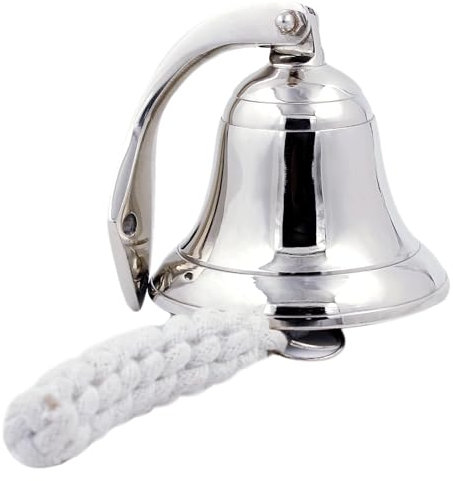 AL 1843 Schiffsglocke aus Messing, 10,2 cm, Chrom