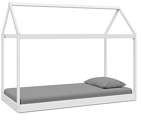 Taylor Kids Wooden House Bed Single House (Full White)