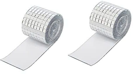 HOMSFOU 2 Rollen Mosaik Wandaufkleber Wandmosaik-spiegelaufkleber Selbstklebender Mosaikaufkleber Selbstklebende Mosaikaufkleber DIY-mosaik-Aufkleber Glasfaser Fliesen Wandbild 3D Drinnen