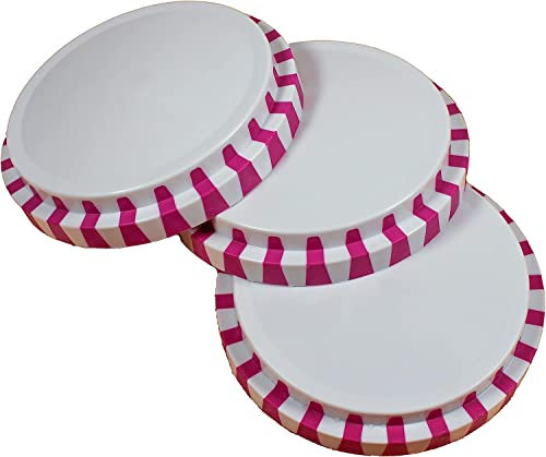 WAK Joghurt Deckel 500g, 3er Set, Wiederverwendbar, Wasser- und Luftdicht, Einhandbedienung, Rosa, Kunststoff