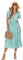 HEYPORK Damen Frühling Sommer Rock Bequem Lässig Kleider Mode Elegant Röcke Frauen V-Ausschnitt Ruffle Ärmel Bedrucktes Kleid(Hellgrün, M)