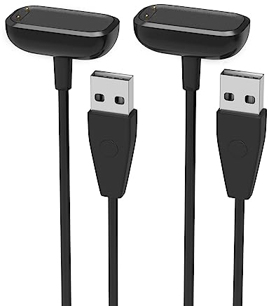 Sinoacc 2Pack Charger for Fitbit Charge 6/Charge 5/Luxe Smartwatch Charger 3.3Ft USB Magnetic Wireless Fast Charging Cable Cord for Charge 5/Luxe/Charge 6 Fitness & Health Tracker