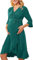 Maacie Robe de grossesse épaules dénudées - Côtés froncés - Fente - Bodycon - Robe de grossesse, Ligne A-vert foncé #343, XL