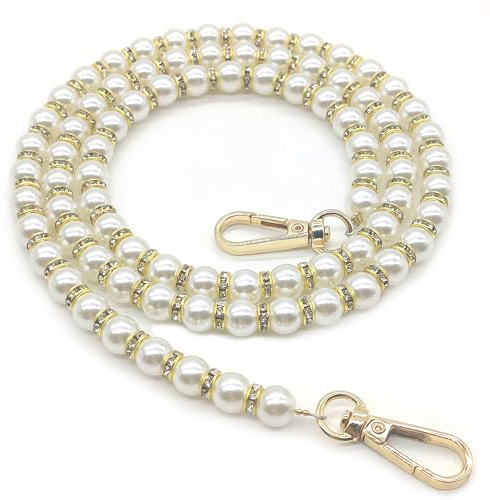 Hayaww Perle Griff Kette Perle Tasche Trageriemen Perle Geldbörse Tasche Griff Perle Korn Taschenkette Mit Perlen Riemen Kette Stilvolle Taschenriemen Für Damen Handtaschen Umhängetasche Geldbörse