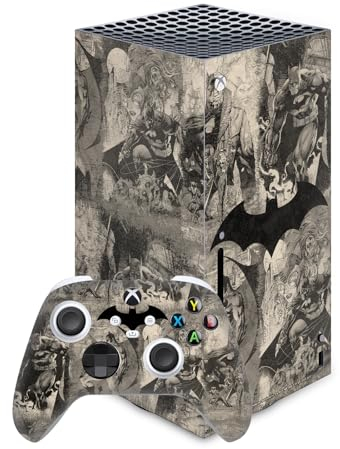 Head Case Designs Offizielle Batman DC Comics Collage Verzweifelt Logos Und Comicheft Vinyl Haut Gaming Aufkleber Abziehbild Abdeckung kompatibel mit Xbox Series X Console and Controller Bundle