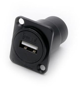 AANAN 1 Stück USB 2.0 3.0. Anschluss, Panel Mount Chassis Connector, Gute Qualität, Löten (Color : USB2.0-Black)