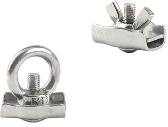 Drehseilklemmen M2 M3 M4 M5 M6 M8 M10 304 Edelstahl Simplex Post Bolzen Clip Draht Seil Kabel Klemme Mit Auge schmetterling Mutter Bremssattel Einfachen Griff DrahtseilhüLsen (Size : Eye M4 4pcs)