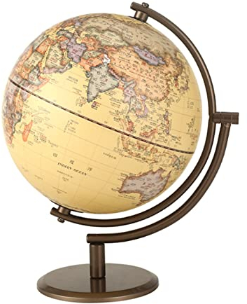 Globus Beleuchteter 8-Zoll-Globus der Welt mit integriertem Metallständer, LED für beleuchtete Nachtansicht, geografischer Globus, 720° drehbar in alle Richtungen Schülerglobus