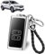 JIZZU Renault Protection Coque Clé, Coque de clé de voiture en TPU 4 Boutons, Porte-Clés de Voiture TPU avec porte-clés en cuir, Compatible avec Renault, Argent (Argenté)