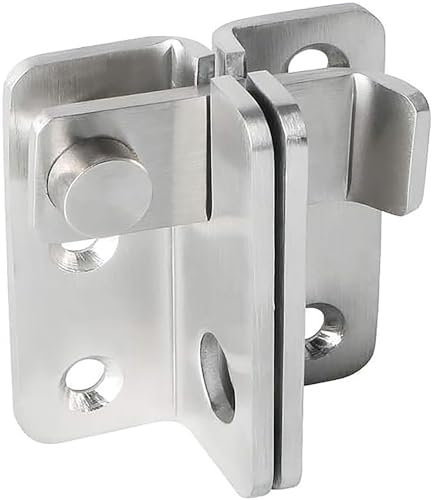ZiYuya Klappriegel, Torriegel, Sicherheitsriegel, Verriegelung für Scheune, Schrank, Garten, Badezimmer, Garage, Fenster, Schiebetür, Schuppen, Schloss (Silber – links offen, L 62 x 56 mm)