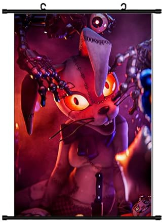 Jilijia Five Nights Game Scroll Poster Wandgemälde für Home Decor FNAF Cartoon Charaktere Wandkunst für Wohnzimmer Schlafzimmer Büro 40x60cm