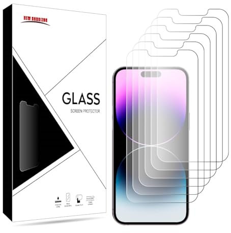 New Horrizon [6-Pack Screen Protector for iPhone 14, iPhone 13 & 13 Pro (6.1-Inch), Tempered Glass Film, [Life time Support][Anti-Shatter][Anti-Scratch] (iPhone 14/13 / 13 Pro)