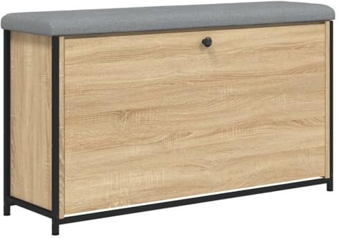 Schuhbank mit Klappe Sonoma-Eiche 102x32x56 cm,835128