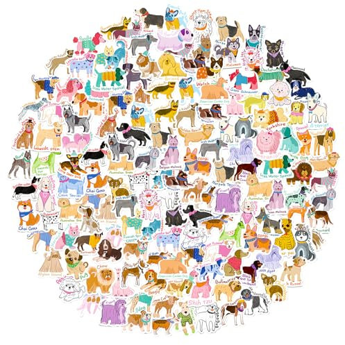JIEYAO 100 Stück Kawaii Hunde Aufkleber Set,Niedliche Hunde Sticker Wasserfest Vinyl Cartoon Tiere Aesthetic Stickers Wasserflaschen Aufkleber für Hundeliebhaber Kinder Scrapbook Tagebuch Gepäck