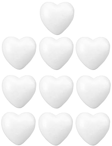 Operitacx 10 Stück Styroporherzen 6Cm Weiß Steckschaum Für DIY Basteln Hochzeit Dekoration Valentinstag Festliche Anlässe