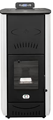 STUFE A PELLET ITALIA Asia 22 Kw - Stufa a Pellet Idro Efficienza 89% Scalda 140m² Autonomia 22H Programmabile 5 Velocità e Potenze Garanzia 24 Mesi Bianco