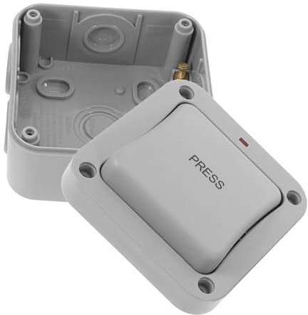 Anneome Interruptor Pulsador Prueba De Agua Para Puerta De Garaje Botón De Pulsador Exterior Estanco Para Uso Jardín o Techo