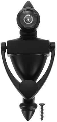 PATIKIL 9/16 Door Knocker with Viewer, 1 Pcs 180 Degree Door Viewer Die-Cast Construction with Peephole Fits 1-3/8inch to 2-3/8inch Door Peep Hole for Home Office Hotel, Black