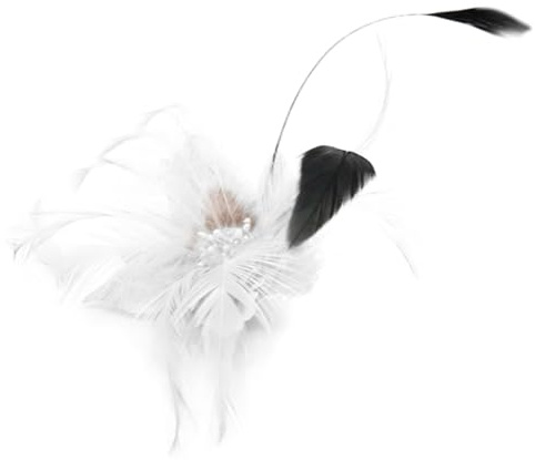 JKQBUX Broches à fleurs en plumes multifonctions et barrettes pour femmes et filles, broche de corsage, accessoires de fête et cérémonie, épingles de danse et banquet, coiffe, 8 * 8cm, Aluminium