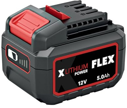 FLEX Akku-Pack Li-Ion 12 V, 5,0 Ah, Werkzeugakku mit Ladezustandsanzeige, EMS-Schutz und Staub-/Spritzwasserschutz, Ersatzakku 531690