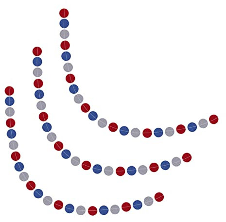 Ciieeo Party-banner Zum Unabhängigkeitstag – 1 Set 3 Stück 2 M Rund Papierschnur Mit Reißverschluss Amerikanische Flagge Einfach Anzubringen