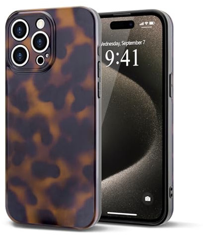 Teageo Leopard Handyhülle für iPhone 14 Pro, Mädchen Klassisch Leopardenmuster Handyhülle TPU Silikon Anti-Drop Kameraschutz Schutzhülle Bumper für iPhone 14 Pro, Gelb Bernstein