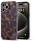 Teageo for Amber Leopard Print Case for iPhone 14 Pro, Slim Fashion Shockproof Protective Cover with Camera Protection Stylish Girls Women Case for iPhone 14 Pro, Yellow Amber Leopard Print