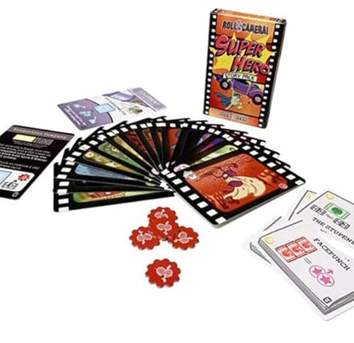 Kobold Spieleverlag Roll Camera! Storypack Superhelden - Erweiterung I Kooperatives Brettspiel Add-On mit Action-Szenen & neuen Anforderungen I Mehr Strategie & Effekte I Für 1–6 Spieler ab 10 Jahren