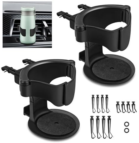 2 Pezzi Portabicchieri Auto Portabevande Universale Regolabile porta a tazza di riposo per auto Supporto per Lattine car cup holder per Tazze da caffè Lattine per Bevande